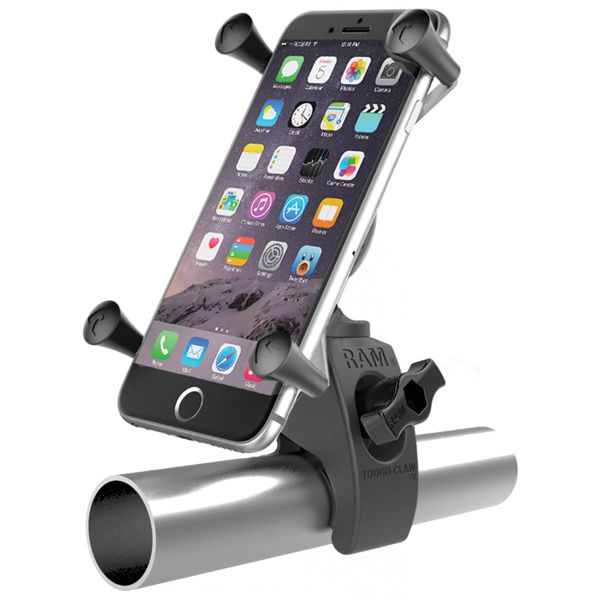 RAM Mounts Support de téléphone X-Grip® Tough-claw pour vélo / scooter / moto - Rotation à 360° - Universel - Grand - Noir