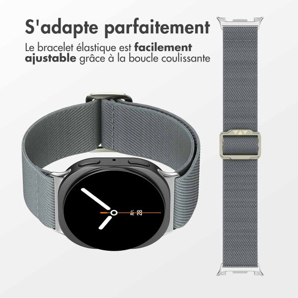 imoshion Bracelet en nylon élastique Samsung Galaxy Watch 8 (40/44mm) / Classic (46mm) - Gris