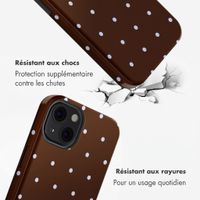 Selencia Coque arrière Vivid avec MagSafe Apple iPhone 13 - Happy Dots Chocolate