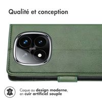 imoshion Étui de télephone portefeuille de luxe Xiaomi Redmi Note 14 Pro (4G) - Vert