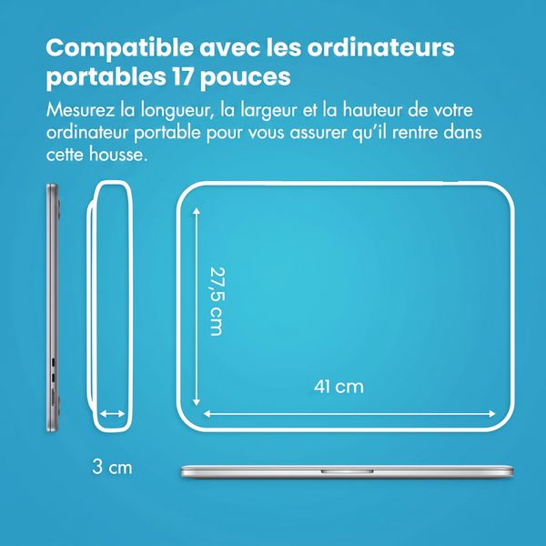imoshion Pochette ordinateur avec compartiment 17 pouces - Noir
