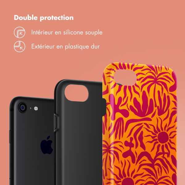 Selencia Coque arrière Vivid Apple iPhone SE (2022 / 2020) / 8 / 7 - Tropical Vibes Apricot