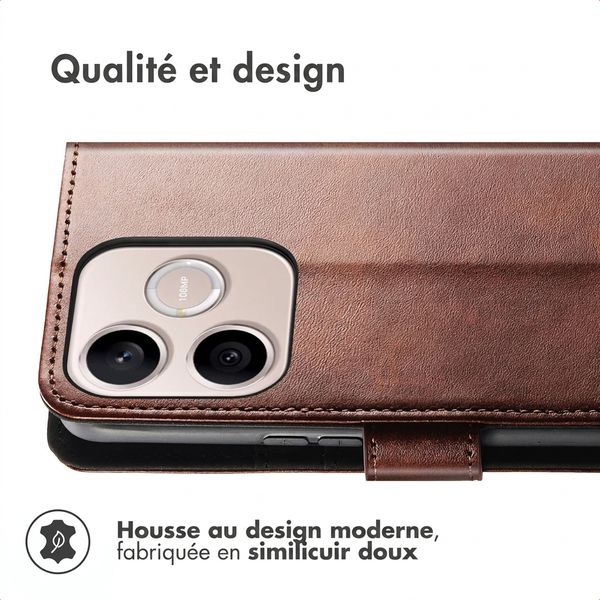 imoshion Étui de télephone portefeuille de luxe Honor 600 Lite - Marron foncé