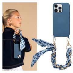 Selencia Coque avec dragonne de luxe Apple iPhone 13 Pro - Bleu