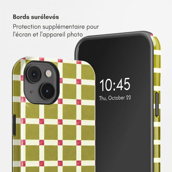 Selencia Coque arrière Vivid avec MagSafe Apple iPhone 14 - Check This Olive