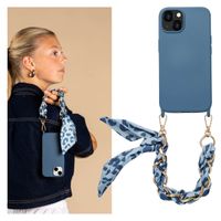 Selencia Coque avec dragonne de luxe Apple iPhone 14 - Bleu