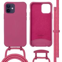 imoshion Coque arrière Color avec cordon amovible et MagSafe Apple iPhone 12 (Pro) - Raspberry