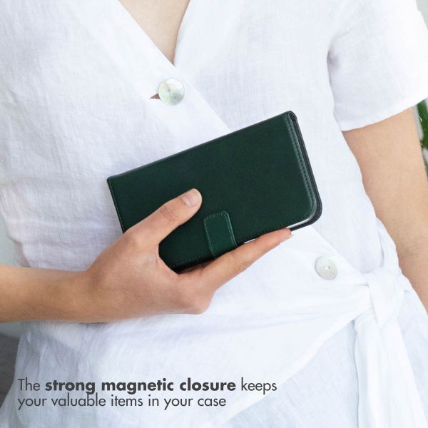 Selencia Étui portefeuille en cuir véritable Apple iPhone 13 Mini - Vert