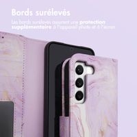 imoshion Étui de télephone portefeuille Design Samsung Galaxy S22 - Purple Marble