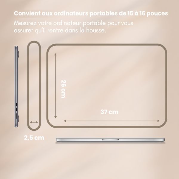 Selencia Pochette ordinateur velours côtelé 15-16 pouces - Pistache Cream