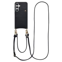 Selencia Coque de télephone Nova avec cordon et porte-cartes Samsung Galaxy S25 / S24 - Noir