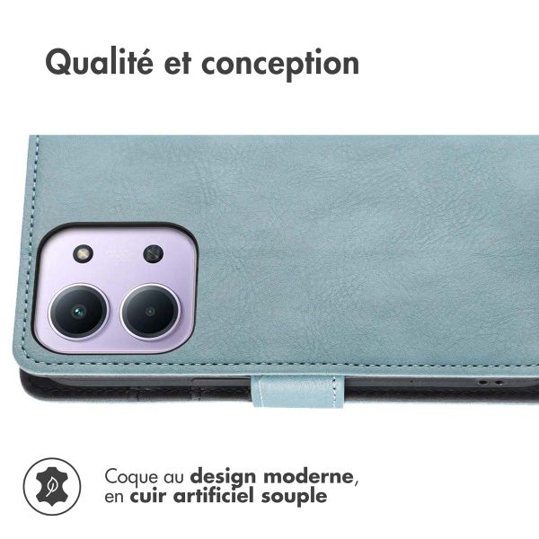imoshion Étui de télephone portefeuille de luxe Xiaomi Redmi 15C (5G) - Bleu clair