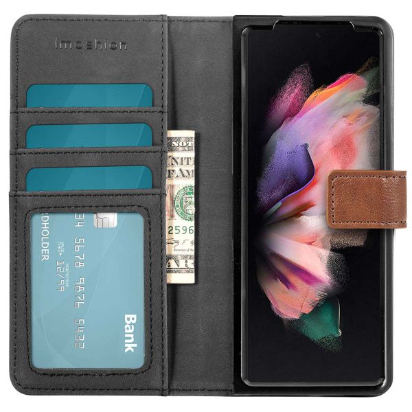imoshion Étui de télephone portefeuille de luxe Samsung Galaxy Z Fold3 - Zwart - Marron