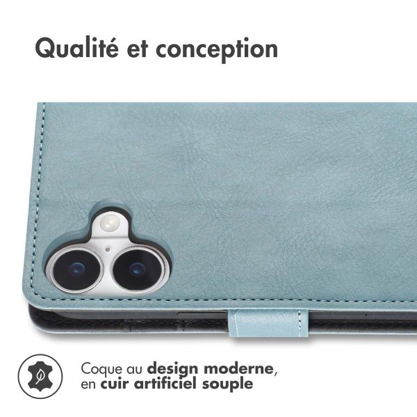 imoshion Étui de télephone portefeuille de luxe Apple iPhone 17 - Bleu clair