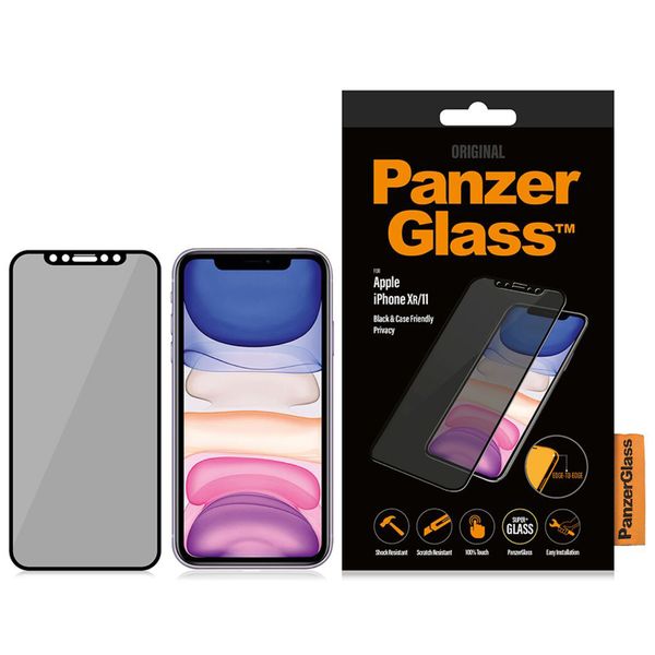 PanzerGlass Protection d'écran Privacy en verre trempé Case Friendly Anti-Bacterial Apple iPhone 11 / Xr
