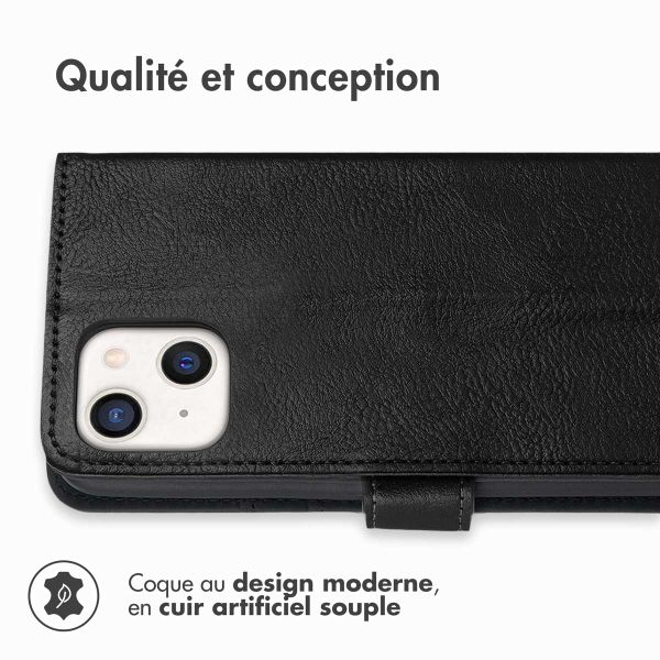 imoshion Étui de télephone portefeuille de luxe Apple iPhone 13 Mini - Noir