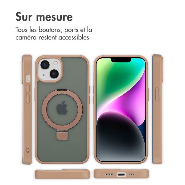 Accezz Coque Ring Stand avec MagSafe Apple iPhone 14 - Marron