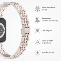 Selencia Bracelet en acier slim style Jubilee Apple Watch | 38/40/41/42 mm - Starlight