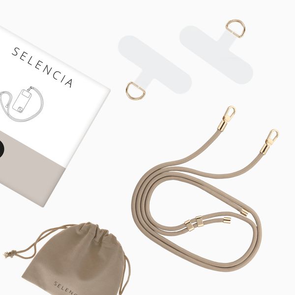 Selencia Cordon universel pour téléphone avec 2 crochets - réglable - Beige