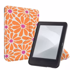 imoshion Étui de liseuse portefeuille design Pliable Kobo Clara Colour / BW - Orange Flowers Connect