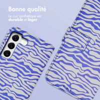 imoshion Étui de télephone portefeuille Design Samsung Galaxy S22 - White Blue Stripes