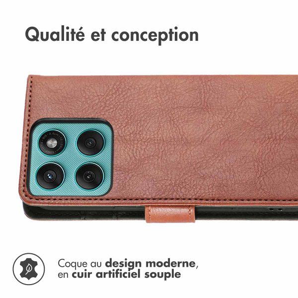 imoshion Étui de télephone portefeuille de luxe Motorola Edge 60 Pro - Marron