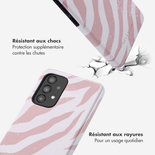 Selencia Coque arrière Vivid Samsung Galaxy A53 - Colorful Zebra Old Pink