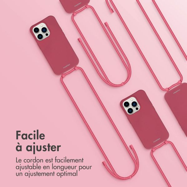 imoshion Coque de couleur avec cordon amovible Apple iPhone 14 Pro - Red Raspberry