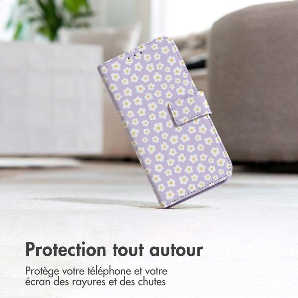 imoshion Étui de télephone portefeuille Design Samsung Galaxy A20e - White Daisy