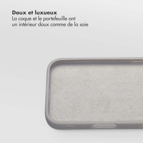 Selencia Étui portefeuille amovible Olyn avec MagSafe Apple iPhone 16 Pro - Gris