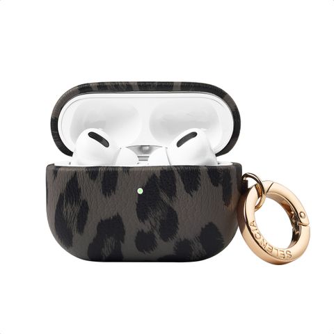 Selencia Coque Sabi motif panthère  Apple Airpods Pro / Pro 2 - Midnight Black