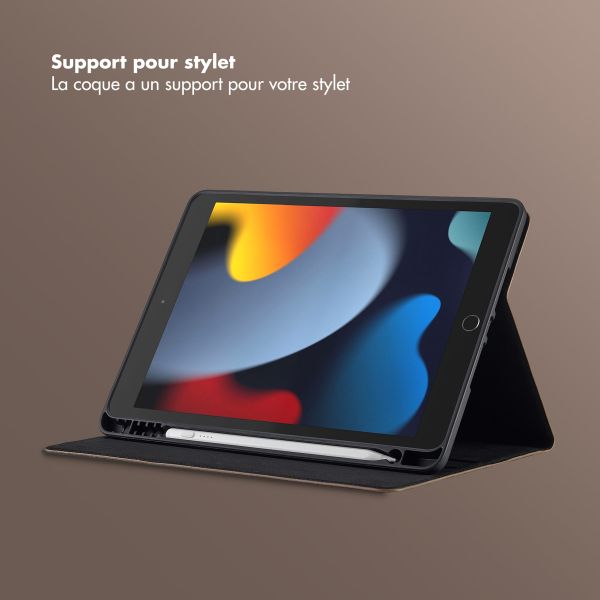 Selencia Coque tablette Riva Apple iPad 9 (2021) 10.2 pouces / iPad 8 (2020) 10.2 pouces / iPad 7 (2019) 10.2 pouces - Mocha Brown