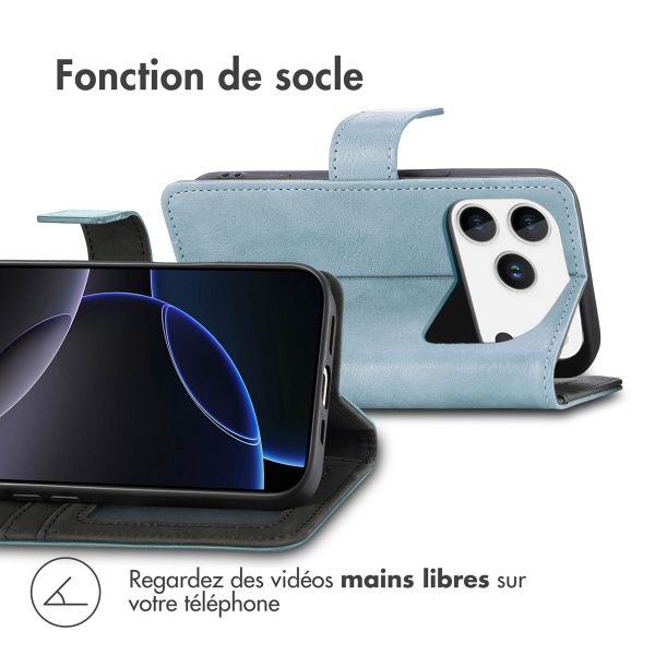 imoshion Étui de télephone portefeuille de luxe Apple iPhone 17 Pro - Bleu clair
