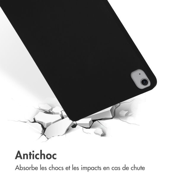 Accezz Coque Liquid Silicone avec porte-stylet Apple iPad Air 13 pouces (2026) M4 / (2025) M3 / (2024) M2 - Noir