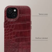Selencia Coque arrière Croco avec MagSafe Apple iPhone 14 / 13 - Burgundy