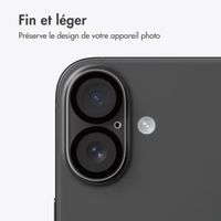 imoshion Protection Caméra en verre trempé 2 Pack pour Apple iPhone 16 / 16 Plus / 17 - Noir