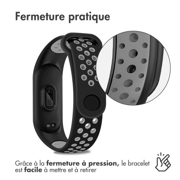 imoshion Bracelet sport silicone Xiaomi Mi Band 5 / 6 - Black / Grey