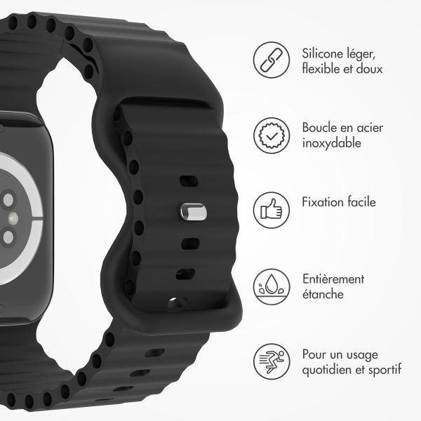 imoshion Bracelet Athletic en silicone Apple Watch | 44/45/46/49 mm - Noir