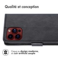 imoshion Étui de télephone portefeuille de luxe Apple iPhone 15 Pro - Noir