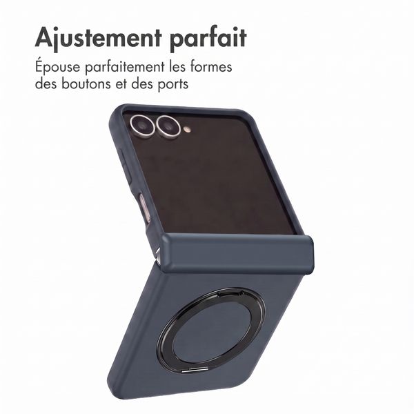 Accezz Color Backcover avec MagSafe et support à anneau Samsung Galaxy Z Flip 8 - Bleu foncé