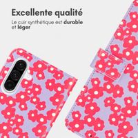 imoshion Étui de télephone portefeuille Design Samsung Galaxy A36 - Dusty Rose Blossoms