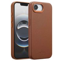 Accezz Coque arrière en cuir avec MagSafe Apple iPhone 17e / 16e - Sienna Brown