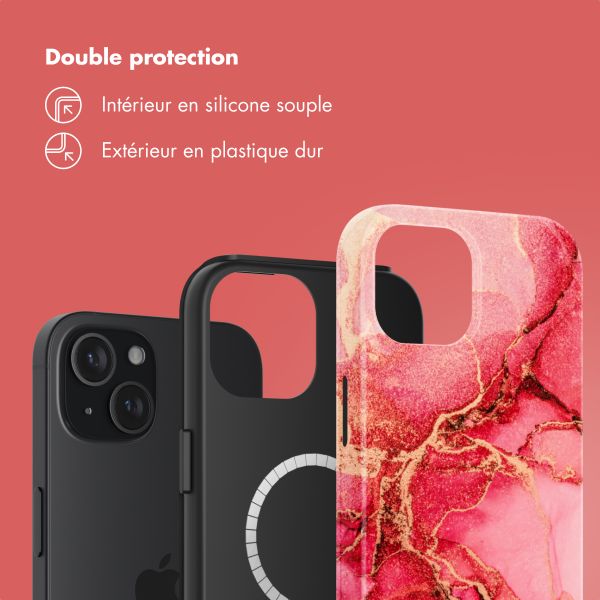Selencia Coque arrière Vivid avec MagSafe Apple iPhone 15 - Rosy Marble