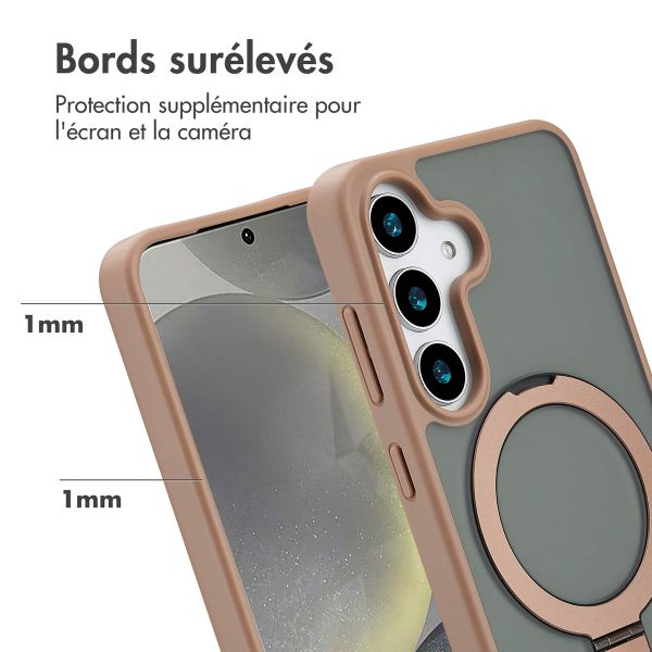 Accezz Coque Ring Stand avec MagSafe Samsung Galaxy S25 - Marron
