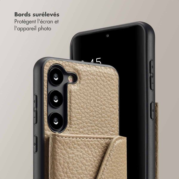 Selencia Coque de télephone Sera avec cordon et porte-cartes enveloppe Samsung Galaxy S23 - Taupe