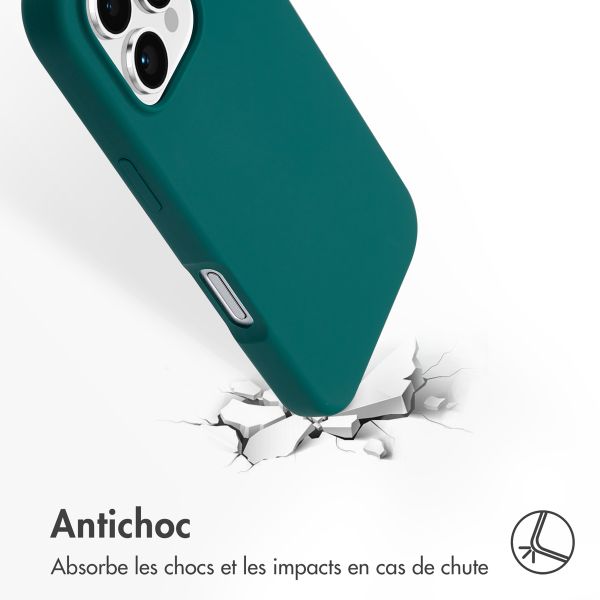 Accezz Coque Liquid Silicone avec MagSafe Apple iPhone 16 Pro - Forest Green