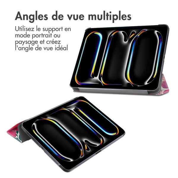 imoshion Coque tablette Design Trifold Apple iPad Pro 11 (2025) M5 / (2024) M4 - Floral Water Color