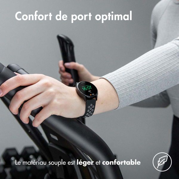 imoshion Bracelet sport en silicone  - Connexion universelle 20 mm - Black / Grey