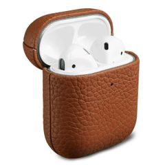 Accezz Coque en cuir véritable  Apple Airpods 1 / 2 - Cognac