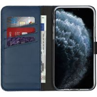 Selencia Étui portefeuille en cuir véritable Apple iPhone 11 Pro - Bleu
